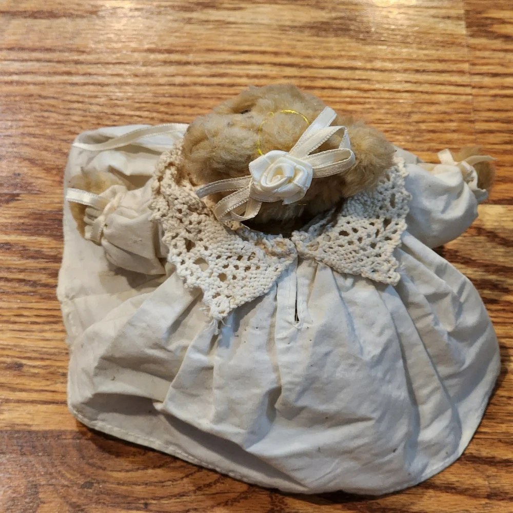 Plush Angel Teddy Bear with Lacy Collar Dress